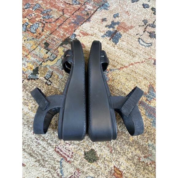 ECCO Flowt Wedge LX Leather Sandals Black 40 US 9 9.5 Danish Comfort - Picture 9 of 12